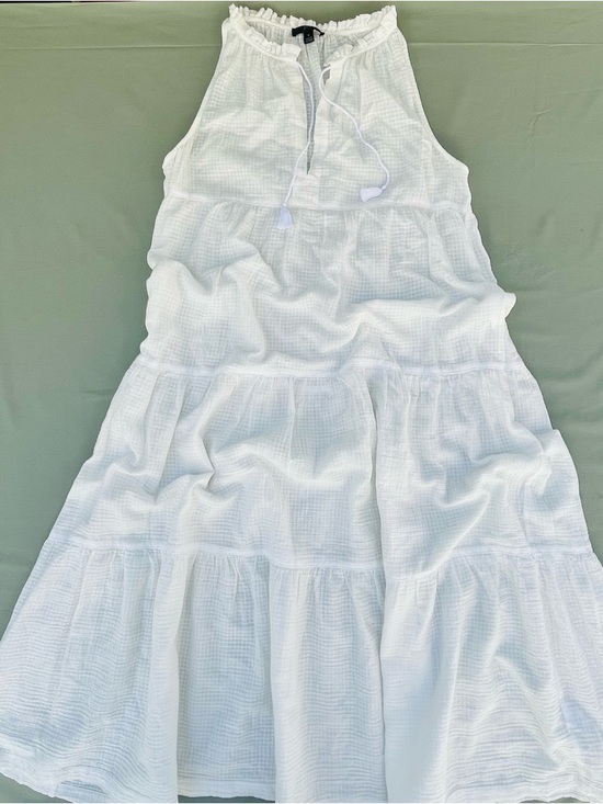 J. Crew Dresses & Skirts - J.Crew Woman White Tiered Boho Halter Maxi Beach Romantic Summer Dress Size S